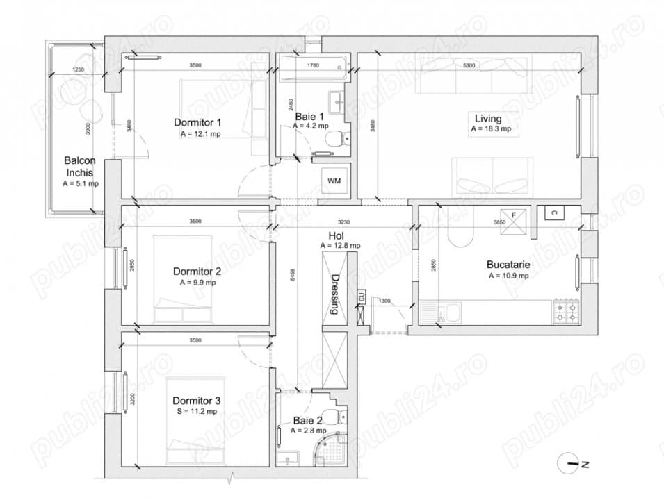Apartament 4 Camere - Faleza Nord - 5 Minute De Plaja ! - 8