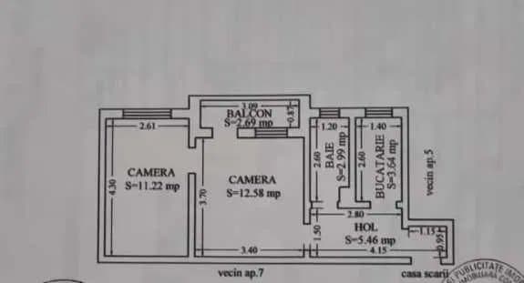 Apartament 2 Camere - Tomis Nord - Brotacei - Etaj 1 - 7
