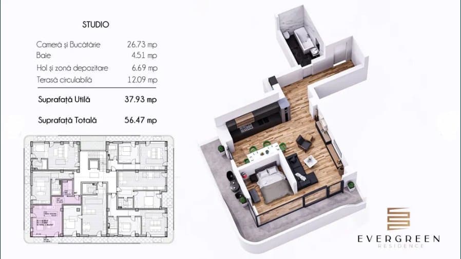 Studio - Evergreen Residence - Mamaia Nord