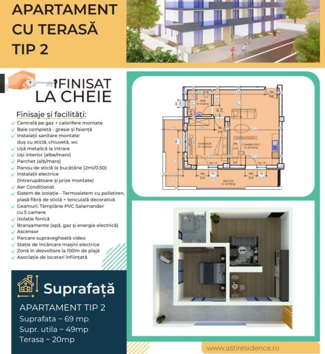 Apartament 2 Camere Tip 2 - Mamaia Nord - ASTI Beach Land