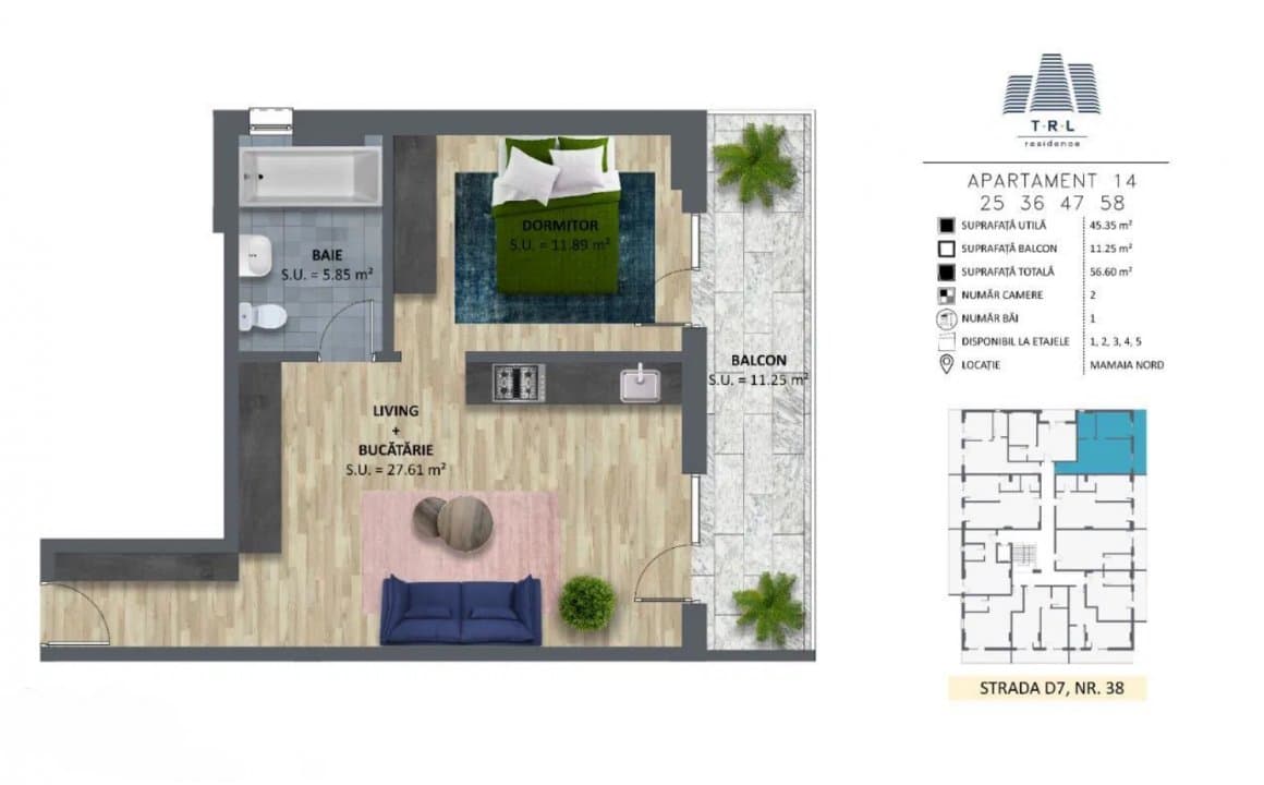 Apartament 2  Camere - La Cheie - Mamaia Nord - Langa Plaja - TRL Residence - 5