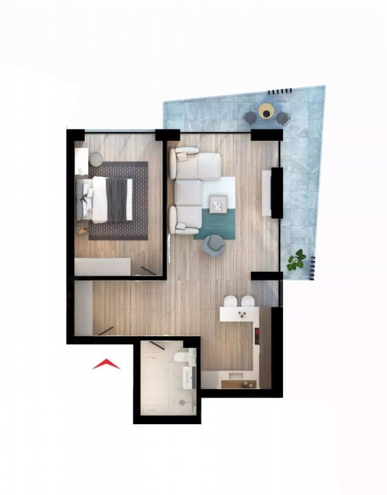 Apartament 2 Camere - Queen's Residence By The Sea - Blocul 2 - 7