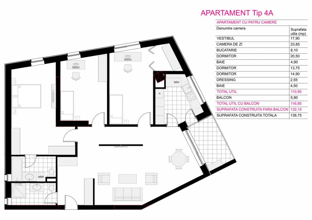 Apartament 2 Camere - Zona Campus - Aviatorii Residence III - 7