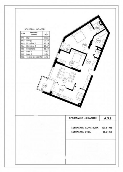 Apartament 3 Camere LUX - Tomis Nord - Loc Parcare Subteran