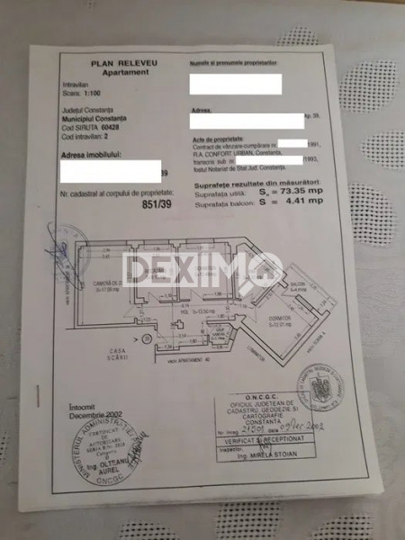 Apartament 3 Camere - Tomis Nord - Partial Mobilat - Gaze la Usa