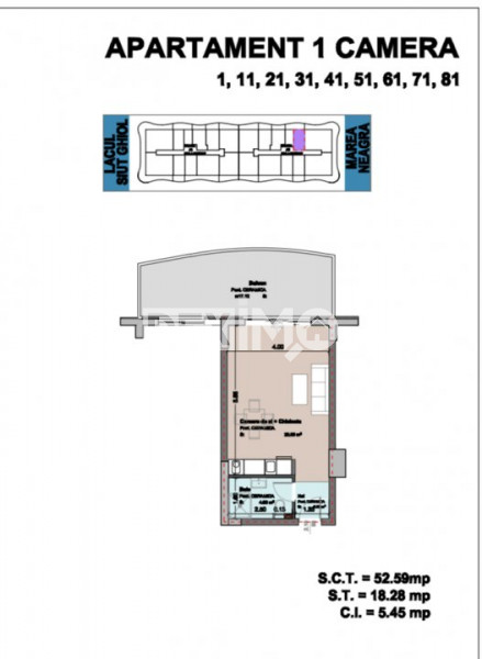 Studio Casa del Mar primul rand la mare 