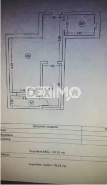 Garsoniera - Euromaterna - Mobilata - Parter Inalt