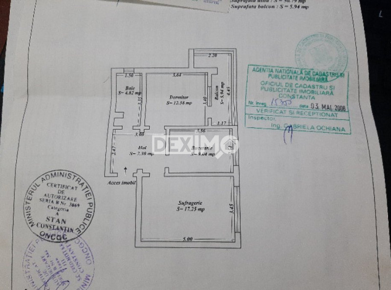 Apartament 2 Camere - Tomis Nord - Etaj 1 - Gaze La Usa