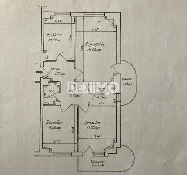 Apartament 3 Camere - Stadion - Mobilat -  Centrala Pe Gaze