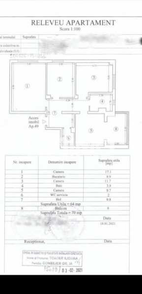 Apartament 3 Camere Decomandat - Zona Dacia - Etaj 2 - Mobilat/Utilat 