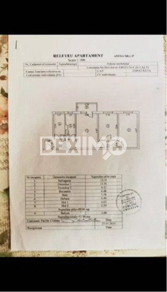 Apartament 3 Camere - Inel II - Etaj 2 - Gaze La Usa