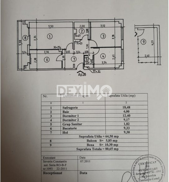 Apartament 3 Camere - Zona Dacia - Biserica Alba - Gaze La Aragaz