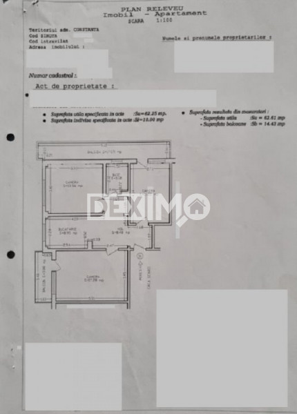 Apartament 3 Camere - Tomis Nord - Boema - Centrala Pe Gaze
