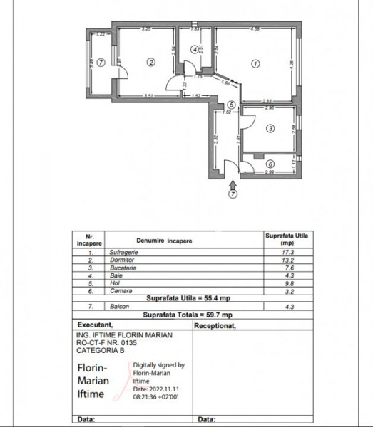 Apartament 3 Camere - Faleza Nord - Reyna - Etaj 1 - Mobilat