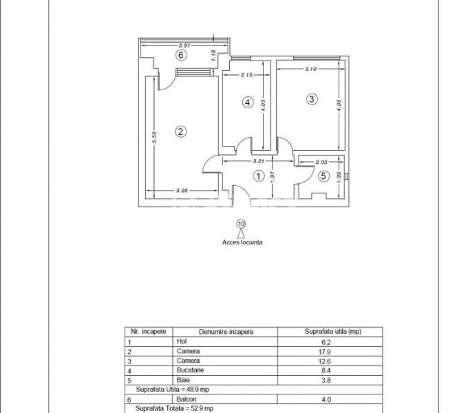 Apartament 2 Camere - Tomis II - Victoria - Etaj 3 - Mobilat 