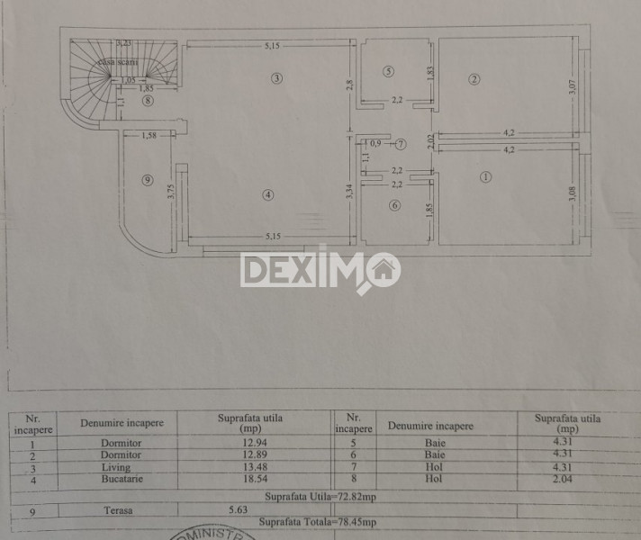Apartament 3 Camere - Zona Stadion - Partial Mobilat - Loc Parcare In Garaj