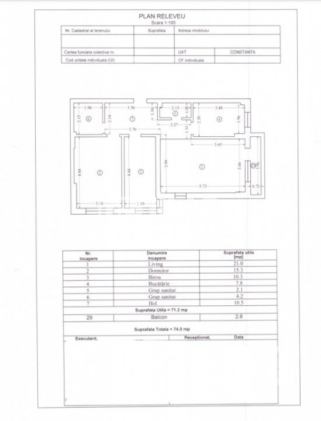 Apartament 3 Camere - Palazu Mare - Bloc Nou - Loc Parcare La Demisol