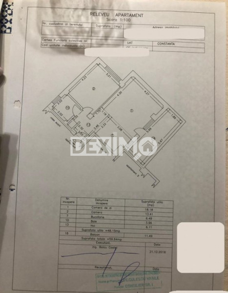 Apartament 2 Camere - Tomis Plus - Bloc 2016 - Etaj 2 -  Mobilat Complet