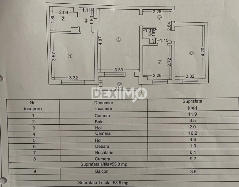 Apartament 3 Camere - Tomis Nord PENNY - Gaze La Aragaz
