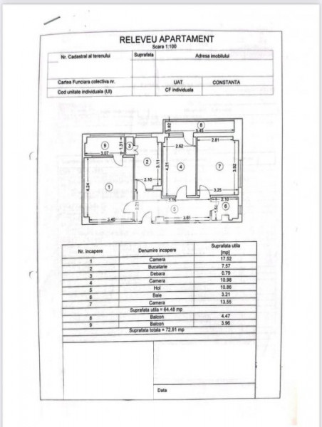 Apartament 3 Camere - Casa De Cultura - Etaj Intermediar - Centrala Pe Gaze 