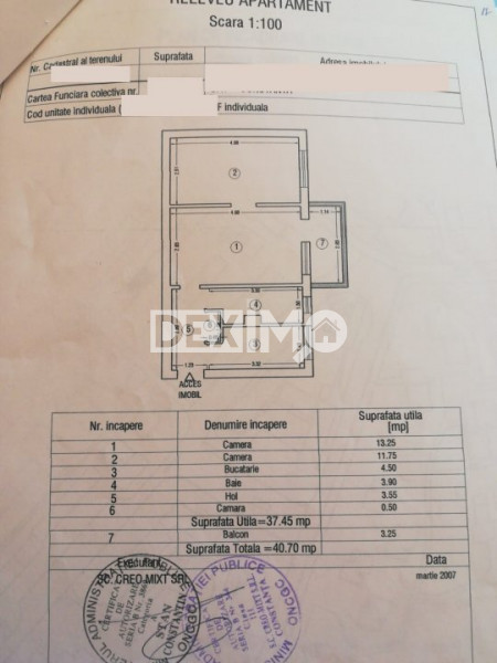 Apartament 2 Camere - Tomis Nord - Zona Campus - Etaj 3 - Gaze La Usa