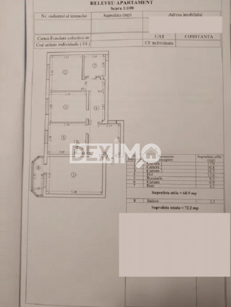 Apartament 3 Camere - Tomis Nord - Euromaterna - Etaj Intermediar 