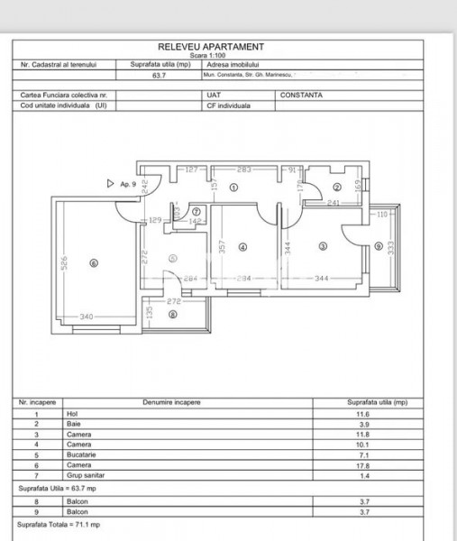 Apartament 3 Camere - Zona Anda - Etaj 2 - Mobilat - Centrala Pe Gaze
