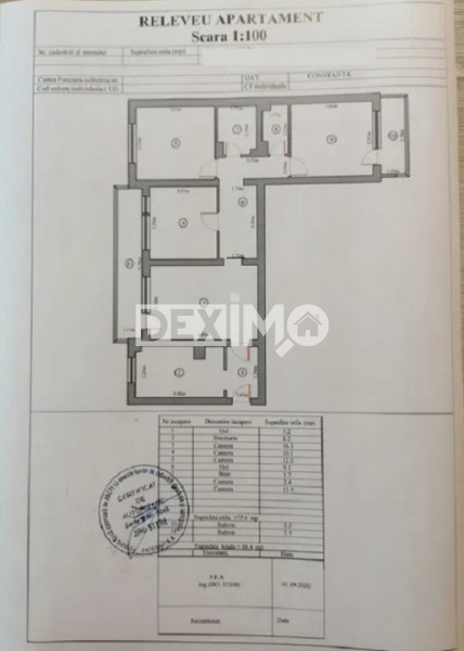 Apartament 4 Camere - Tomis Nord - Parcul Tabacariei - Centrala Pe Gaze