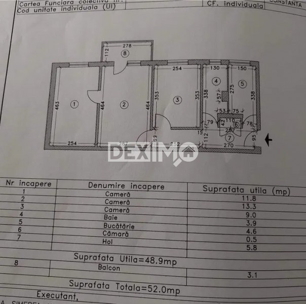 Apartament 3 Camere - Tomis Nord - Etaj 2 - Gaze La Scara