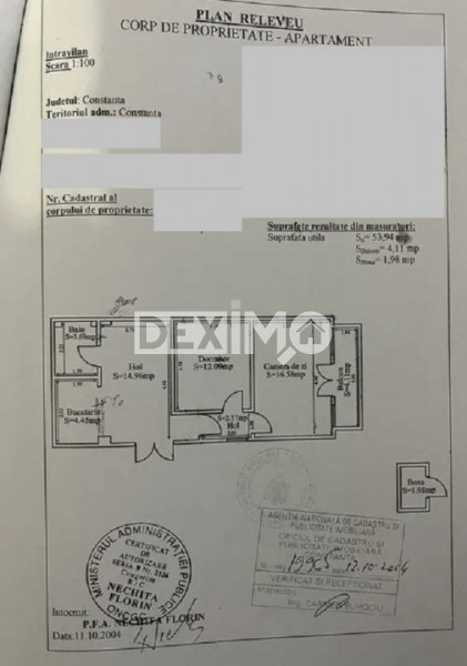 Apartament 3 Camere - Piata Ovidiu - Etaj 1 - Mobilat Complet