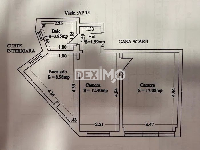 Apartament 2 Camere - Casa De Cultura - Piata Balada - Etaj 3 - Centrala Gaze