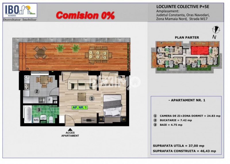 Studio - Mamaia Nord - IBO RESIDENCE - Predare "la alb" 2025