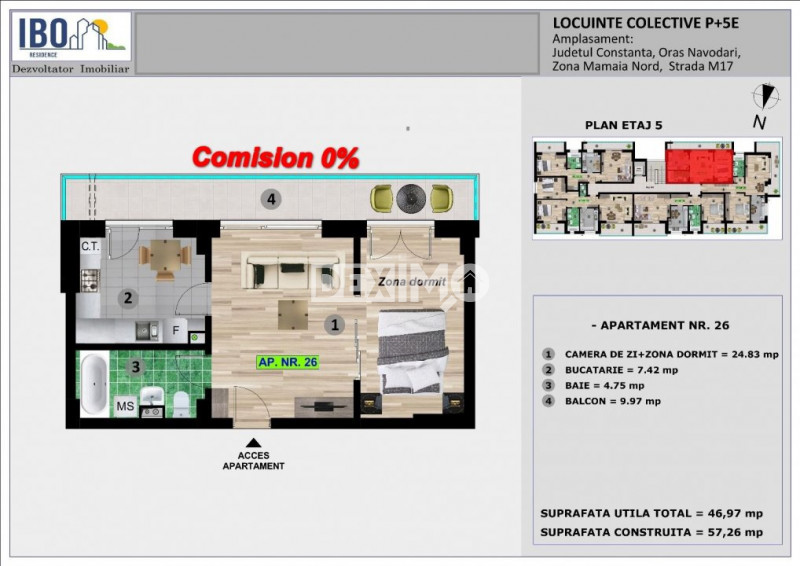 Apartament 2 Camere Decomandat - Mamaia Nord - IBO RESIDENCE - Predare 