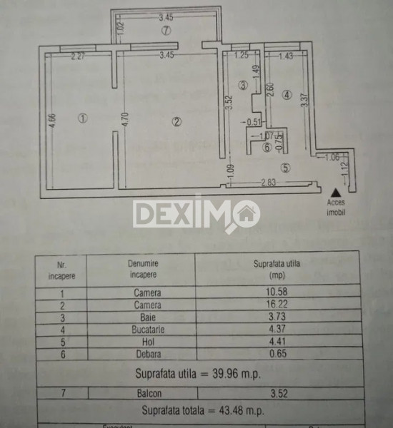Apartament 2 Camere - Inel II - Etaj 1 - Centrala Pe Gaze