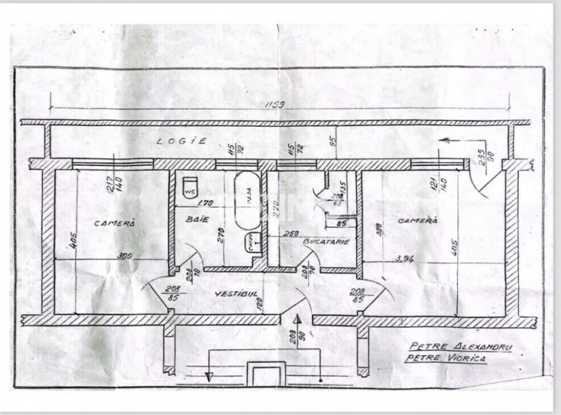 Apartament 2 camere - Zona Gara - Etaj 1 - Centrala Pe Gaze