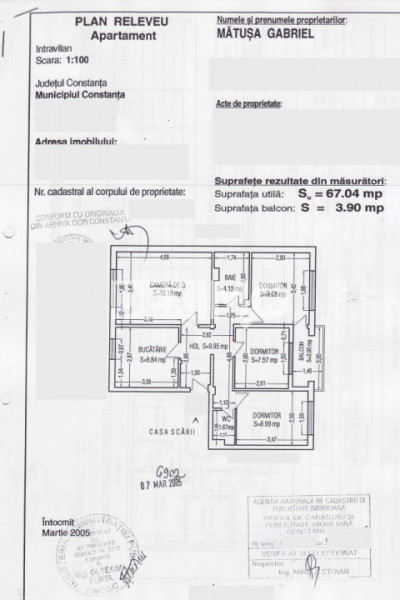 Apartament 4 Camere Transformat In 3 - Tomis 3 - Centrala Pe Gaze