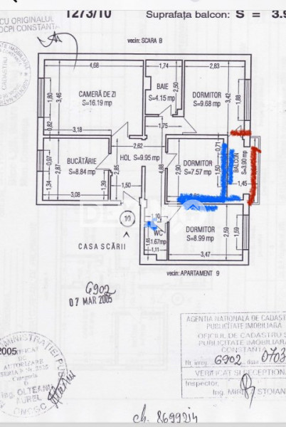 Apartament 4 Camere Transformat In 3 - Tomis 3 - Centrala Pe Gaze