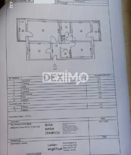Apartament 3 Camere Decomandate - Parta 6 - Centrala Pe Gaze
