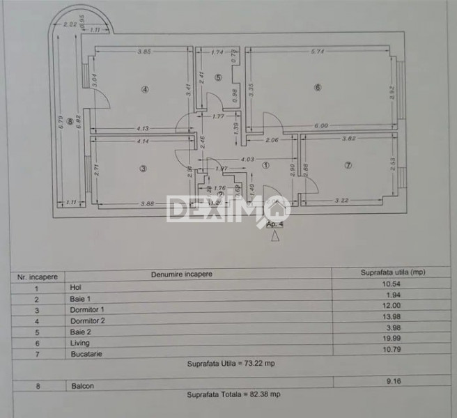 TOMIS III-ANAF ET 1 APARTAMENT CU 3 CAMERE MOBILAT CENTRALA GAZE