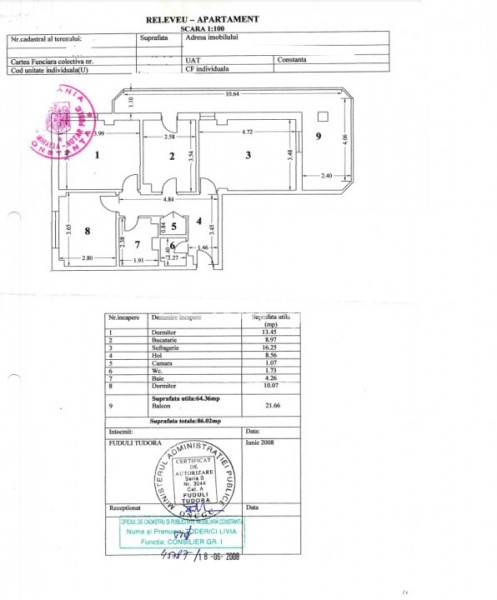 Apartament 3 Camere - Tomis 3 Soveja - Etaj 1 - Renovat