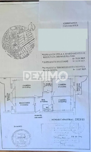 Apartament 3 Camere - Zona Stadion - Etaj 3 - Mobilat Complet