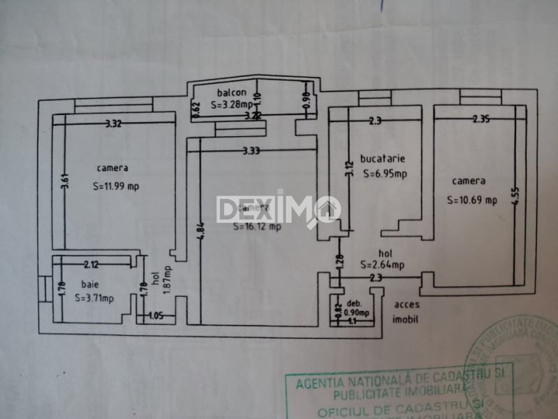 Apartament 3 Camere - Zona Dacia - Etaj 3 - Mobilat Complet