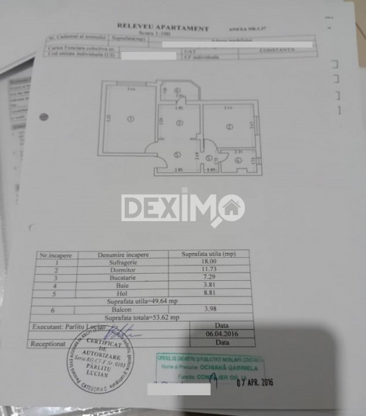 Apartament 2 Camere - Inel I - DR-uri - Etaj 3 - Gaze La Usa