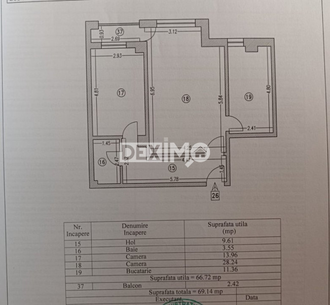 OCAZIE!COMPOZITORI-PRIMO APARTAMENT CU 2 CAMERE 69 MP RENOVAT MOBILAT