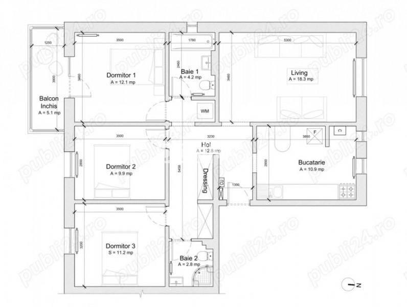 Apartament 4 Camere - Faleza Nord - 5 Minute De Plaja !