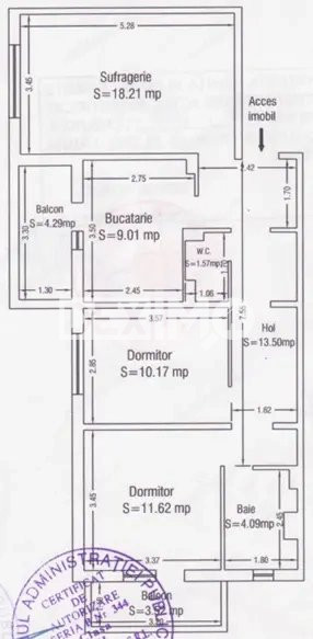 TOMIS III-SOVEJA APARTAMENT CU 3 CAMERE MOBILAT CENTRALA GAZE