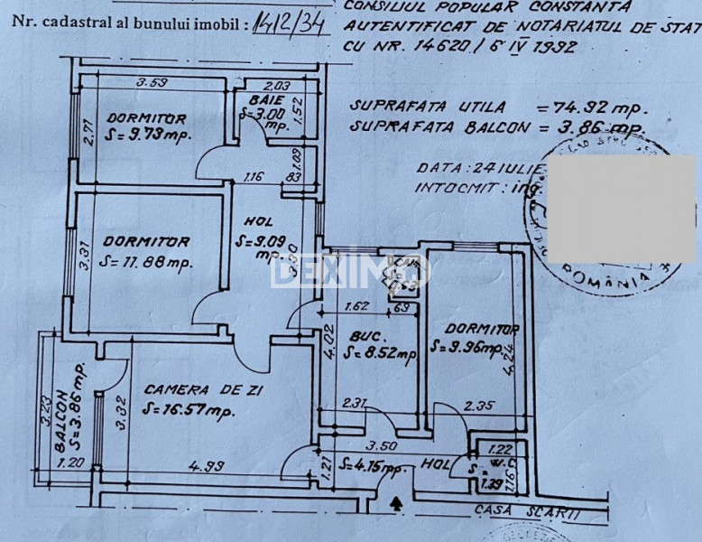 SAT VACANTA-APARTAMENT CU 4 CAMERE ETAJ 3