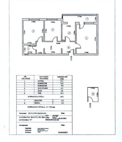 Apartament 3 Camere - Zona Tomis Nord - Gaze La Aragaz 