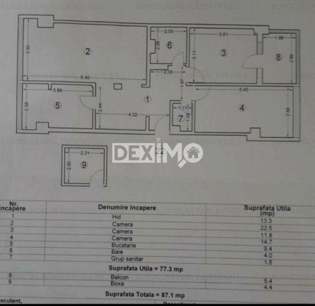 Apartament 3 Camere - Zona Dacia - Mobilat/Utilat - Gaze - Boxa