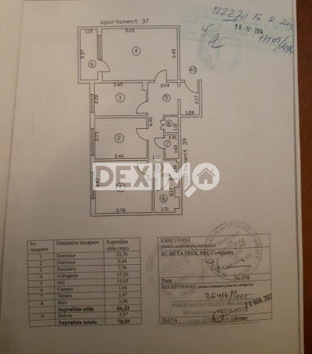 Apartament 3 Camere - Casa De Cultura - Gaze la Usa - 1130 EURO / MP !!!